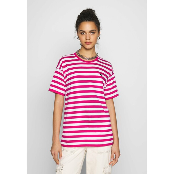 Carhartt WIP SCOTTY T-shirt z nadrukiem ruby pink/white C1421D02O