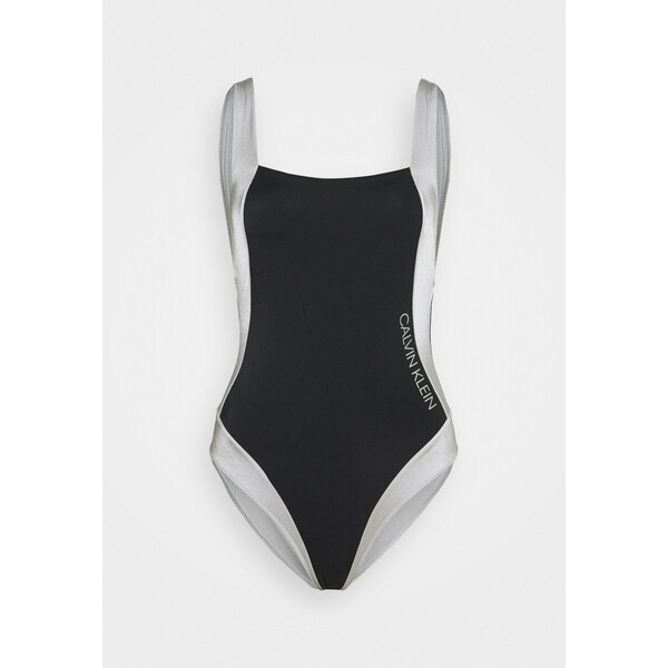 Calvin Klein Swimwear BLOCKING PLUNGE BACK ONE PIECE Kostium kąpielowy black C1781G00X