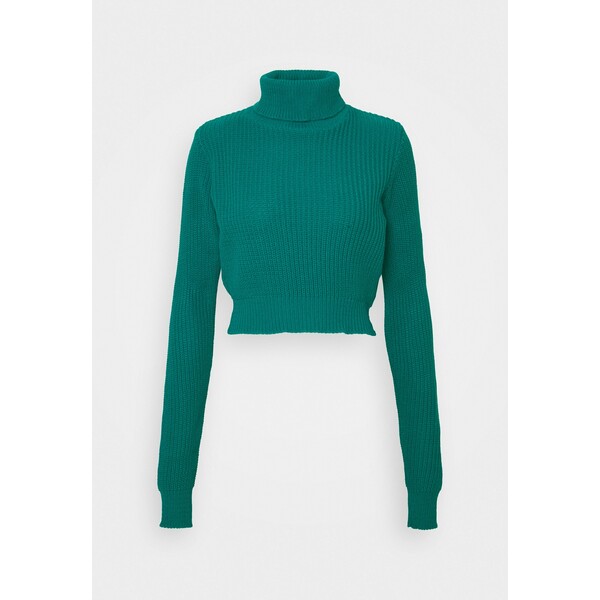 Glamorous Petite CROPPED JUMPER WITH ROLL NECK AND LONG SLEEVES Sweter blue jade GLB21I013