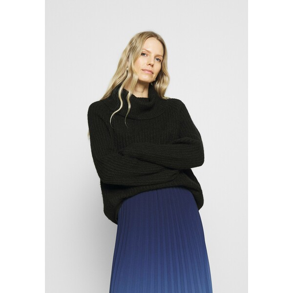 Anna Field Roll neck- ribbed Sweter black AN621I0FF