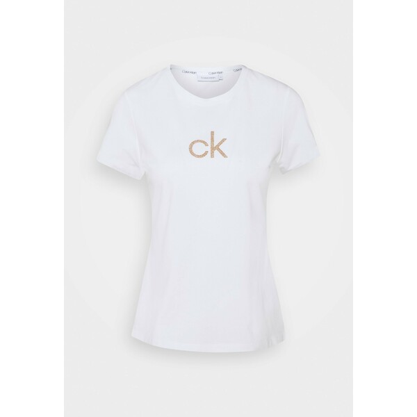 Calvin Klein LOGO TEE T-shirt z nadrukiem bright white 6CA21D024