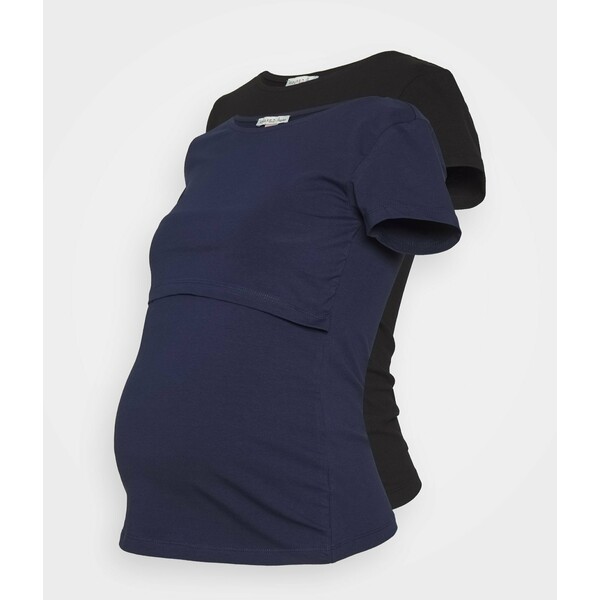 Anna Field MAMA NURSING 2er PACK Basic T-shirt T-shirt basic dark blue/black EX429G02N