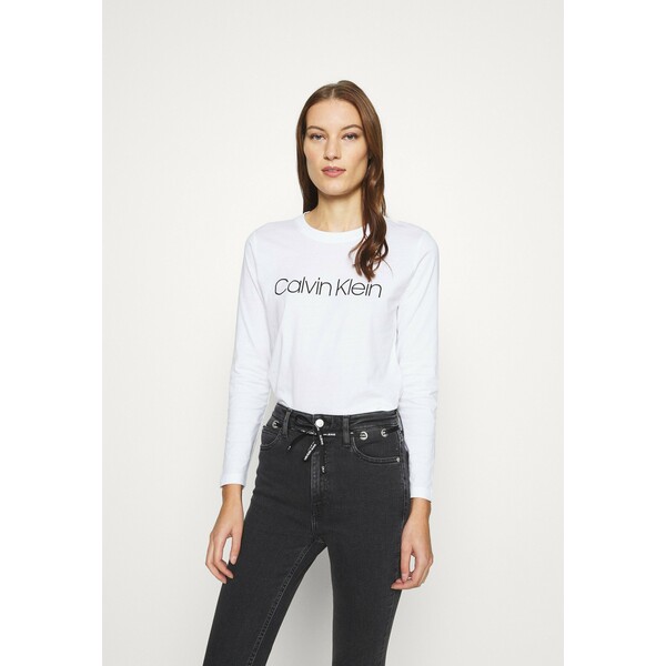 Calvin Klein CORE LOGO CREW TEE Bluzka z długim rękawem white 6CA21D02Q