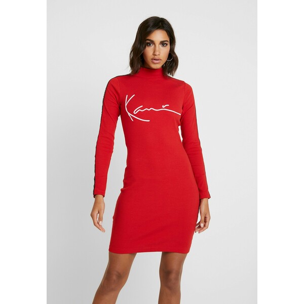 Karl Kani SIGNATURE TAPE DRESS Sukienka etui red/white/black KK121C001