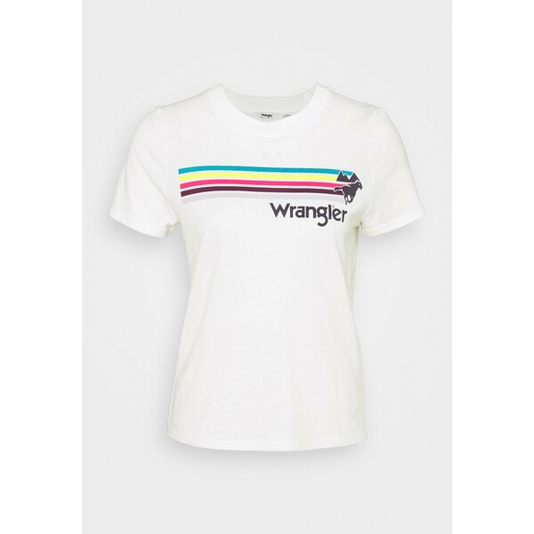 Wrangler HIGH REGULAR TEE T-shirt z nadrukiem off white WR121D04I