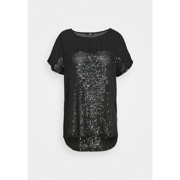 Wallis SEQUIN TEE T-shirt z nadrukiem black WL521D02O