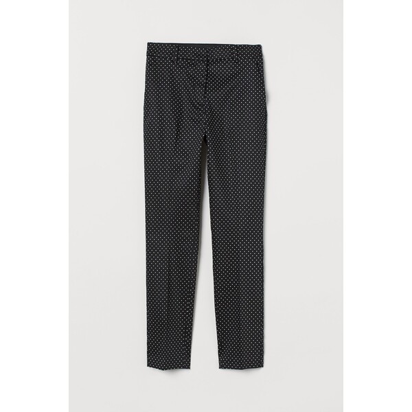 H&M Spodnie cygaretki 0751471043 Czarny/Białe kropki