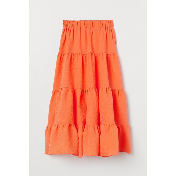 H&M Długa szeroka spódnica 0881369001 Pomarańczowy