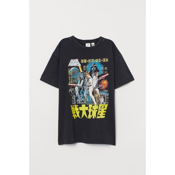 H&M Obszerny T-shirt z nadrukiem - 0762558252 Czarny/Gwiezdne wojny