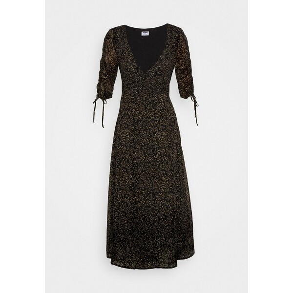 Cotton On ROUCHED MIDI DRESS Długa sukienka maya ditsy black C1Q21C016