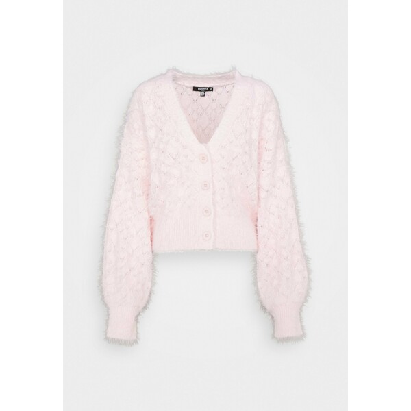 Missguided Petite FEATHER POINTELLE CARDI Kardigan pink M0V21I02H