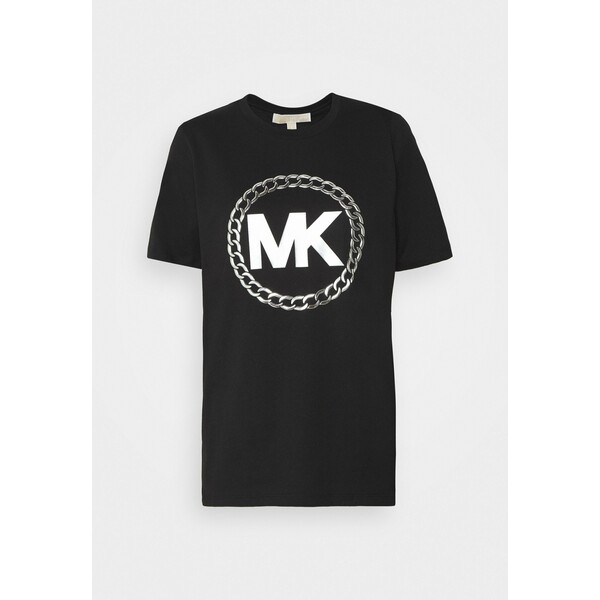 MICHAEL Michael Kors CHAIN LOGO T-shirt z nadrukiem black/silver MK121D04K