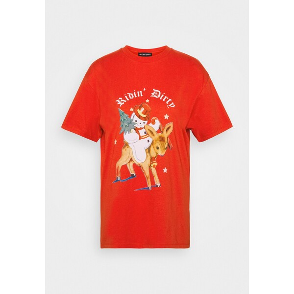 NEW girl ORDER RIDIN DIRTY CHRISTMAS TEE T-shirt z nadrukiem red NEM21D01R