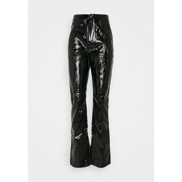 Missguided Tall SHINY TROUSER Spodnie materiałowe black MIG21A05E