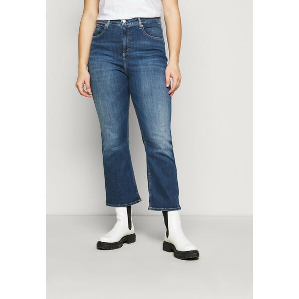 Calvin Klein Jeans Plus HIGH RISE FLARE Jeansy Relaxed Fit dark blue denim C2Q21N007