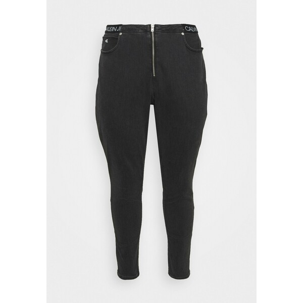 Calvin Klein Jeans Plus HIGH RISE ANKLE Jeansy Skinny Fit grey denim C2Q21N005