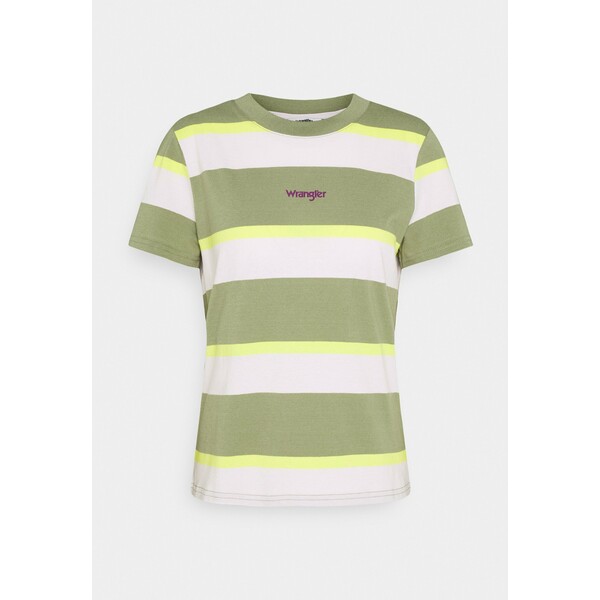 Wrangler HIGH REGULAR TEE T-shirt z nadrukiem oil green WR121D04I