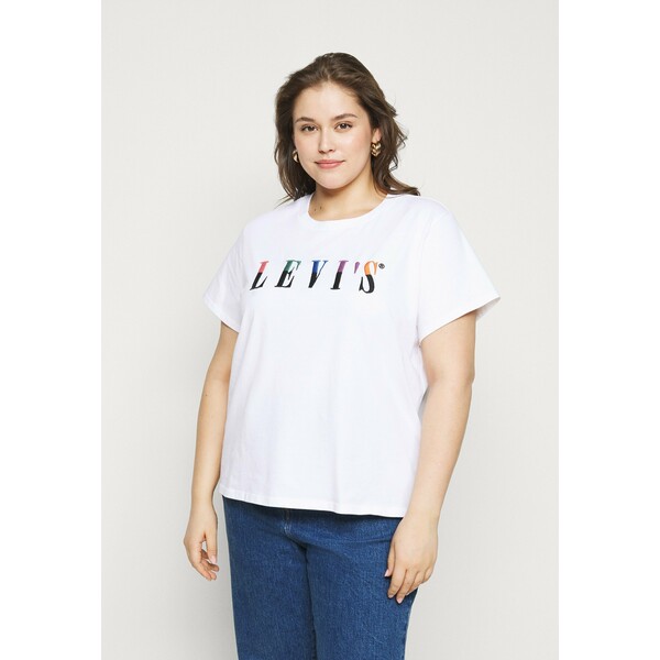 Levi's® Plus VARSITY TEE T-shirt z nadrukiem multicolor/white L0M21D00W