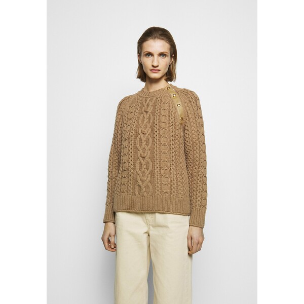 Bally CABLE KNIT JUMPER Sweter caramel 23B21I00H