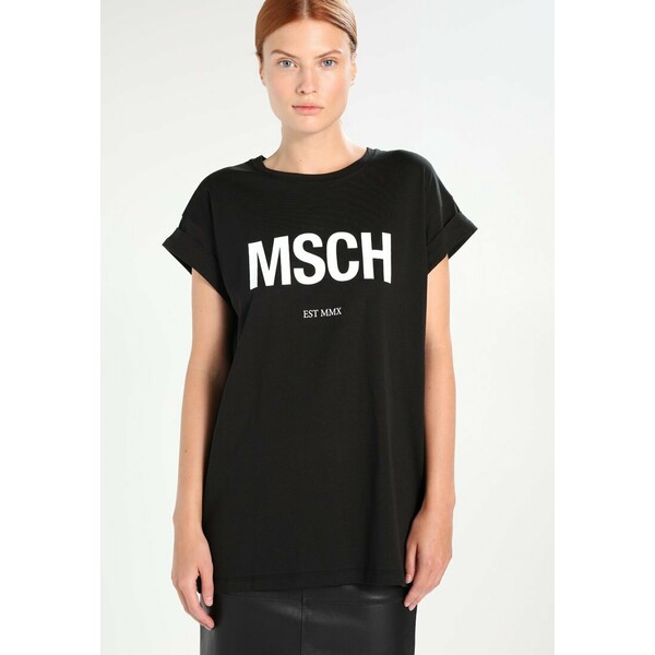 Moss Copenhagen ALVA TEE T-shirt z nadrukiem black/white M0Y21D01F