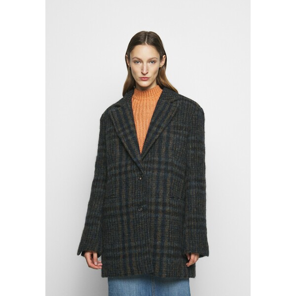 Victoria Victoria Beckham JUMBO CHECK COAT Płaszcz wełniany /Płaszcz klasyczny brown/blue VIT21U005