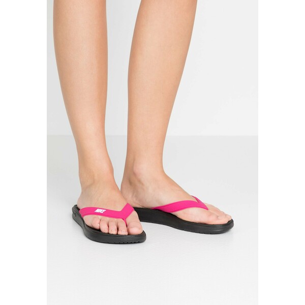 Nike Sportswear SOLAY THONG Japonki kąpielowe black/white/vivid pink NI111A09R