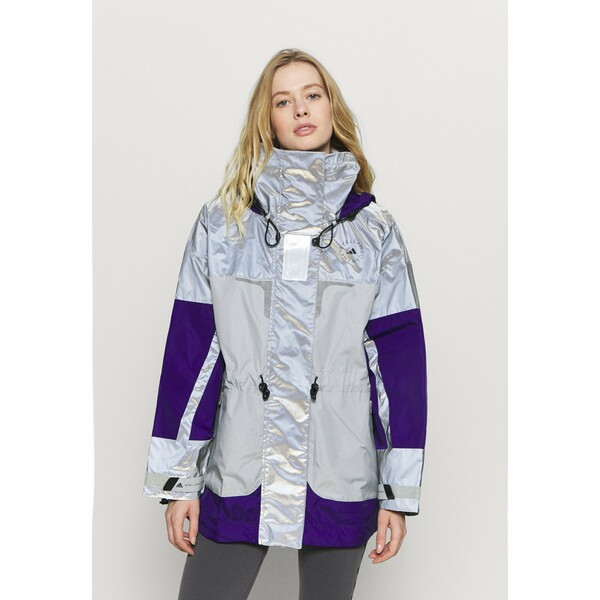 adidas by Stella McCartney Kurtka hardshell reflective silver/clear onix/collegiate purple AD741F023