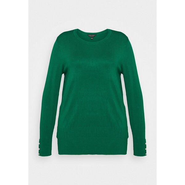 Dorothy Perkins Curve FOREST CUFF CREW NECK JUMPER Sweter green DP621I02Y