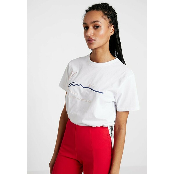 Karl Kani SIGNATURE BASIC TEE T-shirt z nadrukiem white KK121D00G