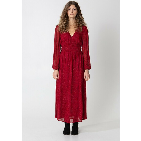 Indiska VARJA Długa sukienka red INO21C057