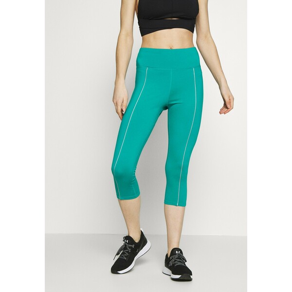 Wolf & Whistle EXCLUSIVE CROPPED LEGGINGS WITH REFLECTIVE STRIPS Legginsy teal WOC41E00P