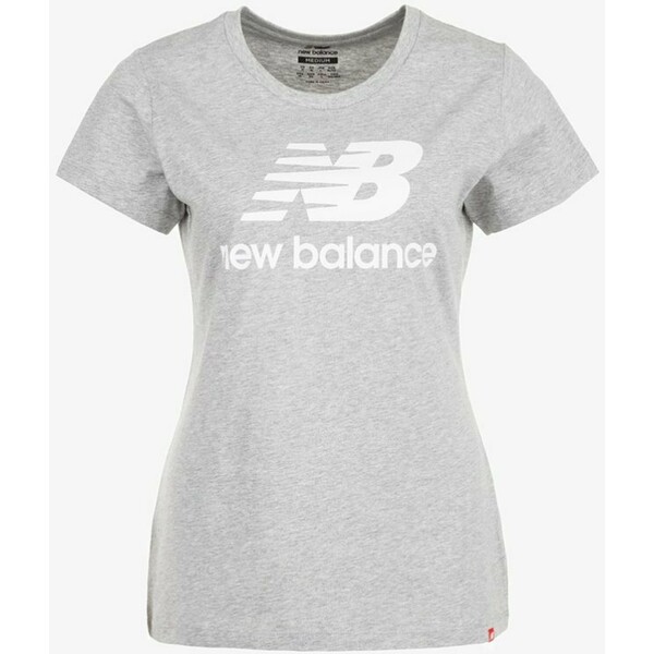 New Balance STACKED LOGO T-shirt z nadrukiem athletic grey NE241D030