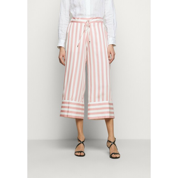 Lauren Ralph Lauren BOLD Spodnie materiałowe pink/white L4221A05F