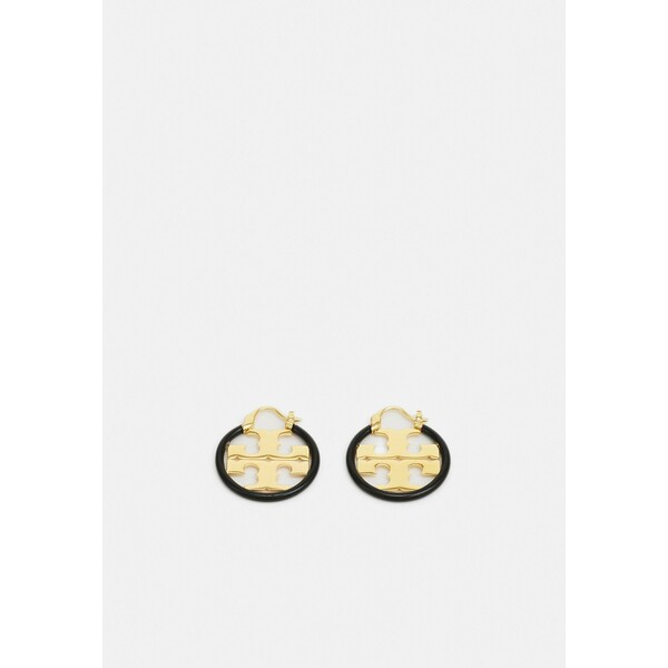 Tory Burch MILLER SMALL HOOP EARRING Kolczyki gold-coloured/black T0751L047