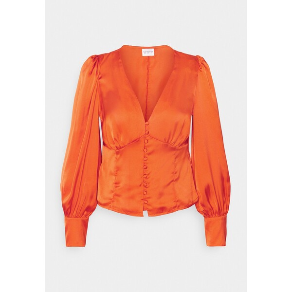 Glamorous V NECK WITH BUTTON DETAIL Bluzka z długim rękawem orange GL921E06H