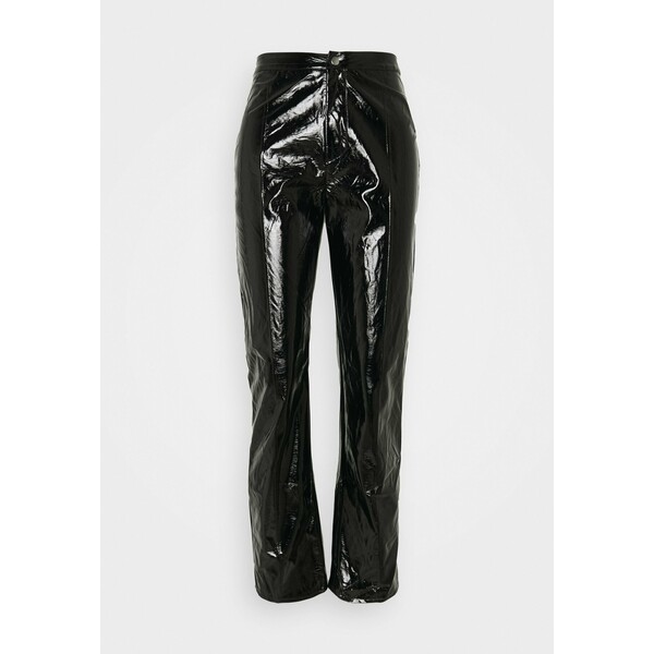 Missguided Petite SHINY TROUSER Spodnie materiałowe black M0V21A06D