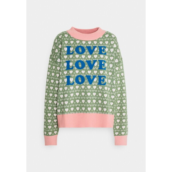 Never Fully Dressed LOVE LOVE LOVE JUMPER Sweter green NEN21I001