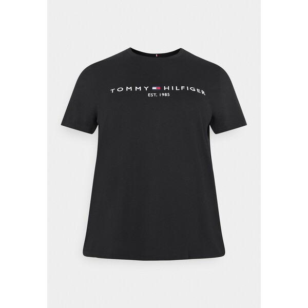 Tommy Hilfiger Curve REGULAR TEE T-shirt z nadrukiem black TOY21D005