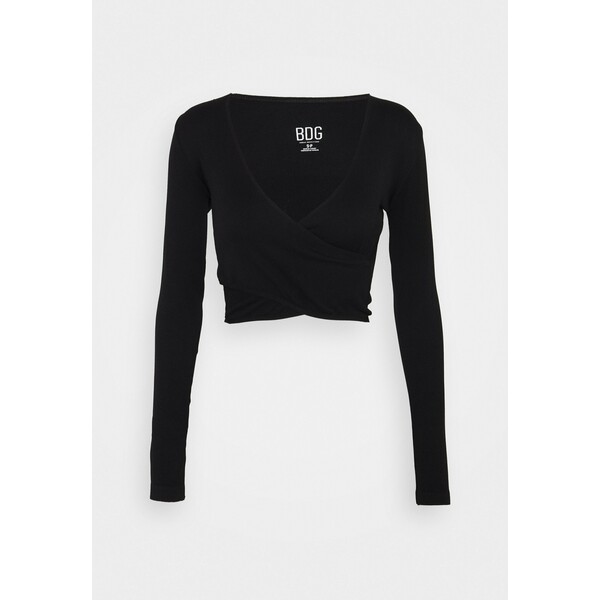 BDG Urban Outfitters SEAMLESS BALET WRAP Bluzka z długim rękawem black QX721D02O