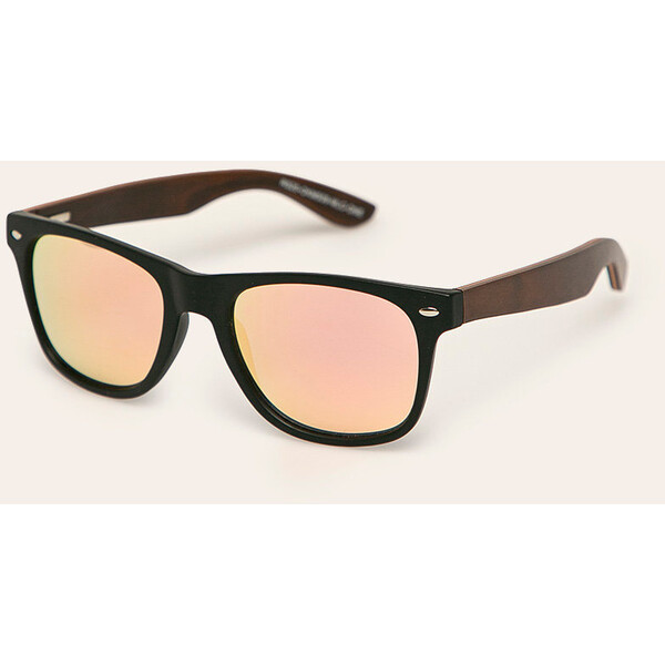 Medicine Okulary przeciwsłoneczne męskie z drewnianymi zausznikami z funkcją flexible RS20-OKM509_MLC