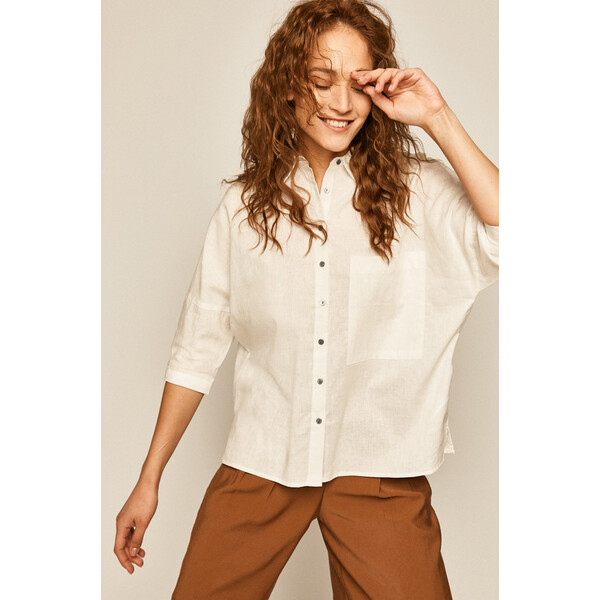 Medicine Koszula damska z bawełną organiczną biała RS20-KDD701_00X