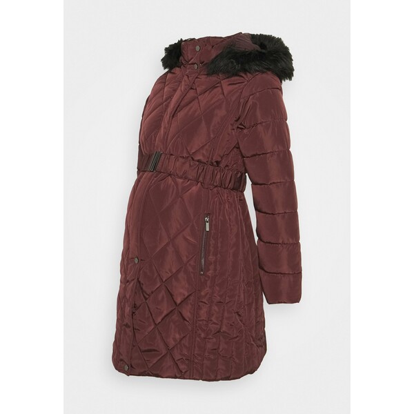 Dorothy Perkins Maternity QUILT LONG LUXE BELTED COAT Płaszcz zimowy red DP829M00T