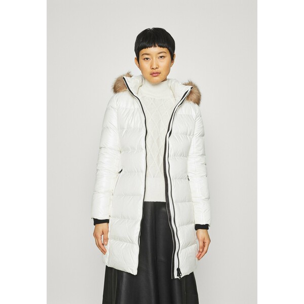 Calvin Klein ESSENTIAL REAL COAT Płaszcz puchowy snow white 6CA21U017