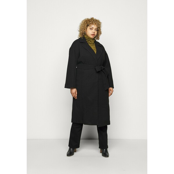 CAPSULE by Simply Be BELTED WRAP COLLAR COAT Płaszcz wełniany /Płaszcz klasyczny black CAS21U019