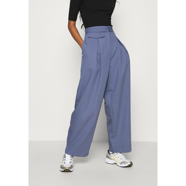 Weekday NIGELLA TROUSERS Spodnie materiałowe steel blue WEB21A04E