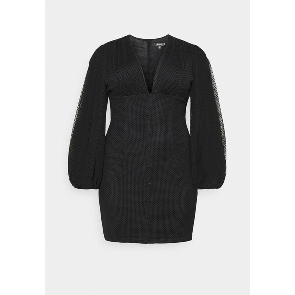 Missguided Plus BUTTON THROUGH MINI DRESS Sukienka letnia black M0U21C0F6
