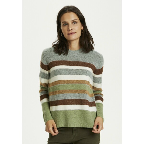 Kaffe KAWENNI Sweter iceberg green multi stripe KA321I0CQ