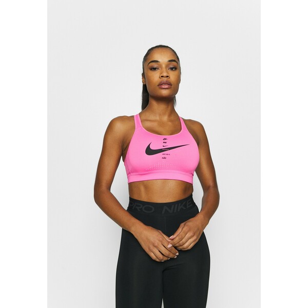 Nike Performance IMPACT STRAPPY BRA Biustonosz sportowy pink glow/black N1241I0B0