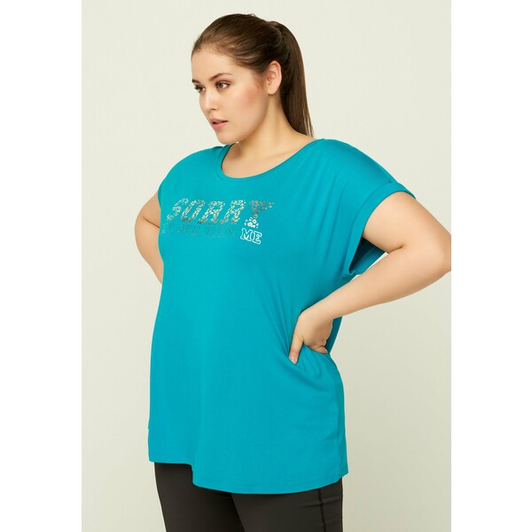 Active by Zizzi T-shirt z nadrukiem turquoise ACA21E00R