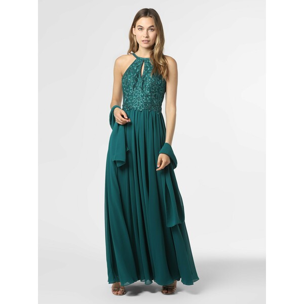 Luxuar Fashion Damska sukienka wieczorowa z etolą 441615-0002